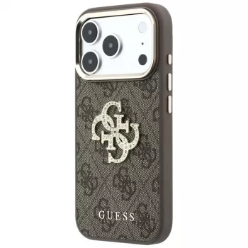 GUESS 4G & Big Strass Logo zadnji ovitek za Apple iPhone 17 Pro Max / 18 Pro Max - rjav
