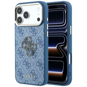 Guess 4G & Big Resin Logo ovitek za iPhone 17 Pro / 18 Pro - svetlo moder
