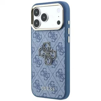 GUESS 4G & Big Resin Logo ovitek za iPhone 17 Pro Max / 18 Pro Max - svetlo moder