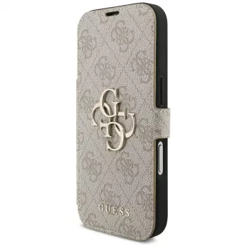 Guess Book 4G Metal Logo folio ovitek za iPhone 16 Pro / 17 Pro – roza