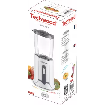 Techwood TBL-201 1,5L namizni mešalnik, 300W, rezila iz nerjavnega jekla, drobljenje ledu, bel