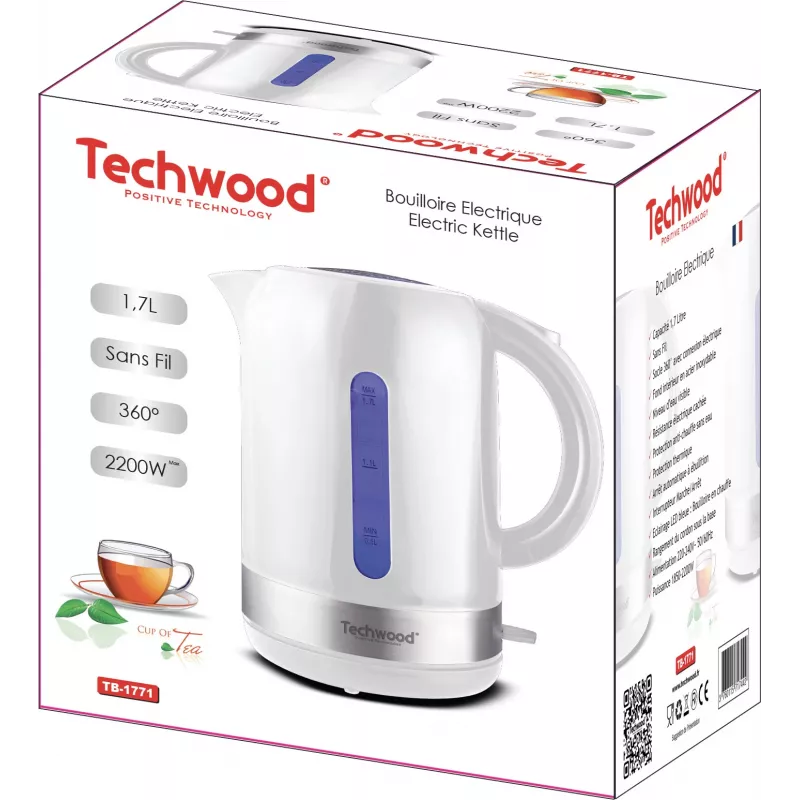 Techwood kuhalnik vode 1,7L, bel (TB-1771)