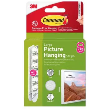 3M Command lepilni trakovi veliki, 4 kosi, beli (7100336547)