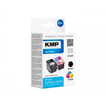 KMP 1741.400500 MultiPack črne in tri-barvne kartuše s črnilom, združljive s HP 62XL (C2P05AE/C2P07AE) – 2 kosa