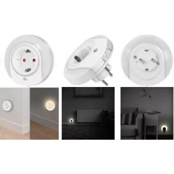 LogiLink LED nočna svetilka z vtičnico, s senzorjem mraka in 1x CEE 7/3 (LED012)