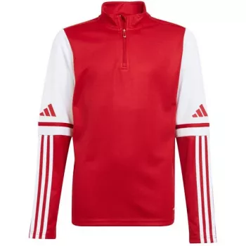 adidas Squadra 25 otroška trenirka majica z dolgimi rokavi in zadrgo na četrt rdeča JD3026 116cm