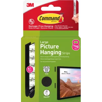 3M Command lepilni trakovi veliki, 4 kosi, črni (7100337186)