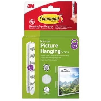3M Command lepilni trakovi ozki, 4 kosi, beli (7100337191)