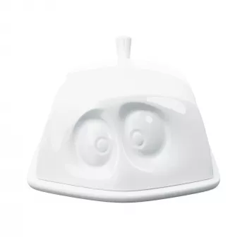 FIFTYEIGHT posoda za maslo Versteckt bela – porcelanska posoda za maslo s skritim obrazom