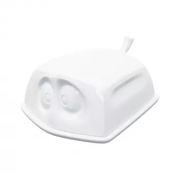 FIFTYEIGHT posoda za maslo Versteckt bela – porcelanska posoda za maslo s skritim obrazom