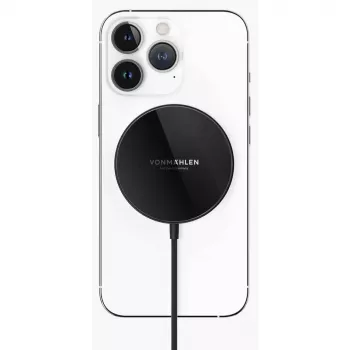 Vonmählen Aura Mini magnetni brezžični polnilnik s kablom USB-C, 15W, črn