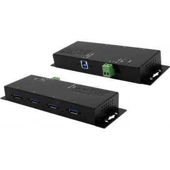 EXSYS EX-1184HMVS-2 4-portno USB 3.2 Gen 1 aluminijasto vozlišče z napajalnikom