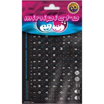 Kolm Lõvi Minipicto estonsko/rusko, črno/belo/modro nalepke za tipkovnico (KB-UNI-EE02-BLK-BLUE)