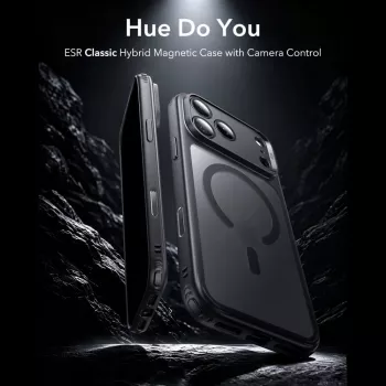 ESR Classic Hybrid MagSafe ovitek za iPhone 17 Pro Max / 18 Pro Max – mat črn