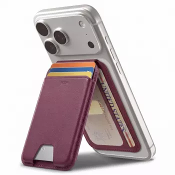 ESR Classic RFID magnetna denarnica s stojalom MagSafe temno bordo