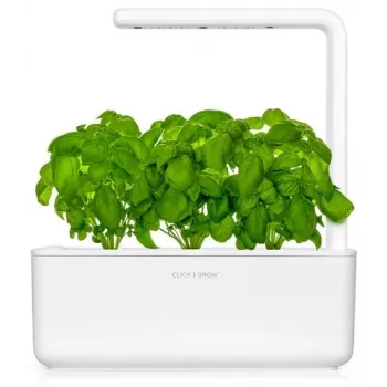 Click & Grow The Smart Garden 3 notranji zeliščni vrt z LED svetlobo za rast, bel