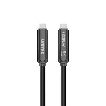 Unitek USB-C aktivni optični kabel 10Gbps PD60W 8K@30Hz 12m črn