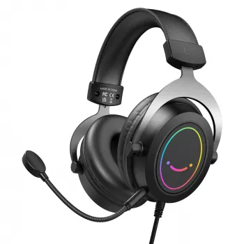 FIFINE H3 AmpliGame RGB žične naglavne igralne slušalke z odstranljivim mikrofonom, 50mm gonilniki, USB-A, črne