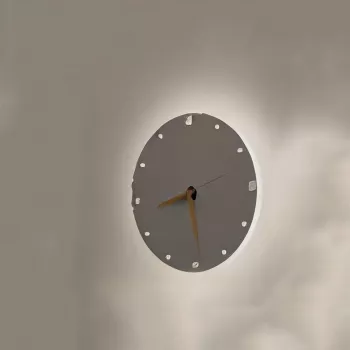NO NAME LAMP WALL TIME 24CM LED stenska svetilka z analogno uro, 12W, 960lm, 3000K, črna, 240mm