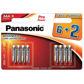 Panasonic Pro Power AAA alkalne baterije LR03 8-Pack (6+2 bonus)