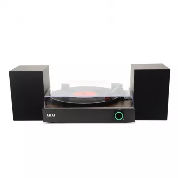 AKAI ATT-200SP gramofon z jermenskim pogonom in USB snemanjem, 3 hitrosti, vgrajen predojačevalnik, izhodi RCA in USB, diamantna igla, snemljiv pokrov proti prahu
