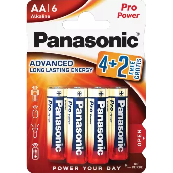 Panasonic Alkaline Power AA baterije LR6PPG/6BP 4+2 brezplačno pakiranje (6 kosov)