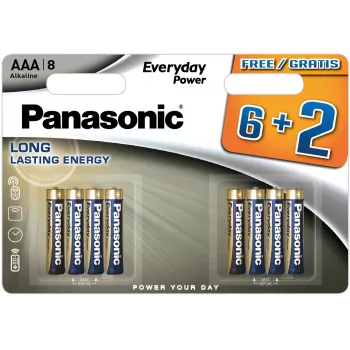 Panasonic Everyday Power AAA alkalne baterije LR03 8 pakiranje (6+2 brezplačno)