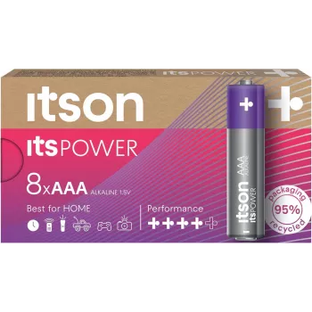 ITSON LR03IPO/8CB alkalne AAA baterije, 8 pakiranje, 1,5V, dolga obstojnost