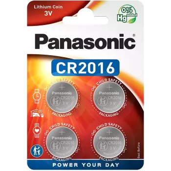 Panasonic CR2016 3V litijeva gumbna baterija - 4 pakiranje (CR-2016EL/4B)