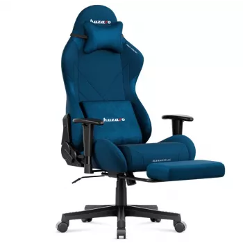 Huzaro Force 5.7 modri ergonomski igralni stol – PU usnje, nastavljivi nasloni za roke, nastavljiv naslon, ledvena in vratna blazina