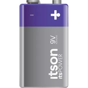 ITSON 6LR61IPO/1CP alkalna baterija 9V (6LR61, PP3, 1 paket) – brez živega srebra, 5 let skladiščenja