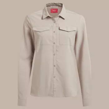 Craghoppers NosiLife Pro LS Shirt III ženska potovalna srajca - Soft Mushroom, XS