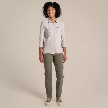 Craghoppers NosiLife Pro LS Shirt III ženska potovalna srajca - Soft Mushroom, XS