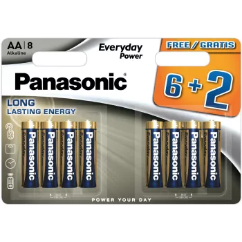 Panasonic Everyday Power alkalne baterije AA LR6 8 v blisterju (6+2 bonus)