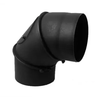 Kaminasti cevni kolen 45/90° s revizijskim T-kosom, 150 mm, črno jeklo
