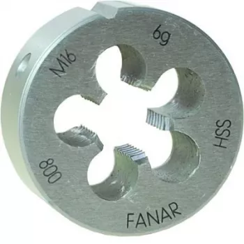 FANAR DIE M20x1 HSS800F okrogla rezalna matrica, metrična M20 x 1,0 mm, hitrorezno jeklo, desni navoj, 6g