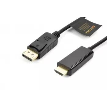 Accura kabel DisplayPort na HDMI 3,0 m 4K@60Hz 18Gbps HDCP 2.2 pozlačen črn