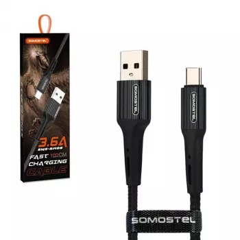 Somostel kabel USB-A na USB-C Quick Charge 3.0 1m črn