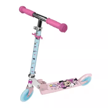 Disney Minnie Mouse skiro z 2 kolesi za otroke, roza, nastavljiva višina, zložljiv, maks. 50 kg