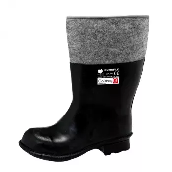 Unisex gumijasti škornji s filčasto podlogo, nepremočljivi, nedrseči, velikost 42 (UK 8), črni