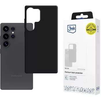 3mk Matt ovitek za Samsung Galaxy S25 Ultra – črno ohišje iz TPU za hrbtno stran s tehnologijo 3mk Absorber™