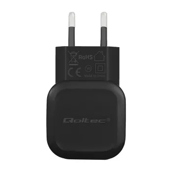 Qoltec 12W 5V 2,4A USB + USB-C stenski polnilnik