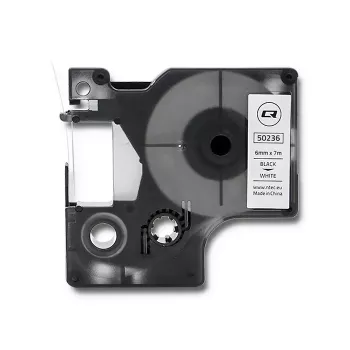 QOLTEC etiketni trak za DYMO D1 43613, 6mm x 7m, bel s črnim tiskom