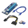 Qoltec Riser PCI-E ver. 007C USB 3.0 PCIe x1 na x16 podaljšek s 60cm kablom, 4 trdni kondenzatorji, 6-pin/SATA/Molex napajanje, LED prikaz