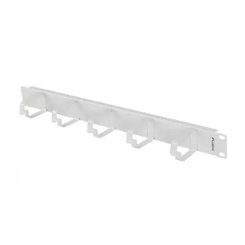 LANBERG 19 inch 1U organizator kablov s 5 kovinskimi držali tipa B, siv