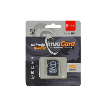 IMRO microSDHC 64GB Class 10 U1 V10 pomnilniška kartica z adapterjem SD