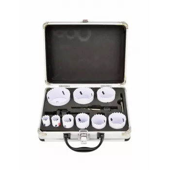 AWTOOLS set bimetalnih luknjačev 19-64 mm, 13-delni, Black Line, kovček