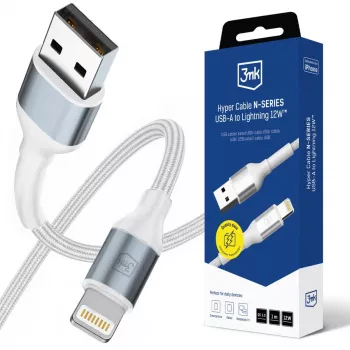 3mk Hyper Cable N-SERIES kabel USB-A na Lightning 1m QC 3.0 5V/2,4A 12W, bel