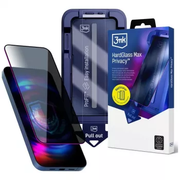 3MK HardGlass MaxPrivacy zaščitna folija za zaslon z aplikatorjem za Apple iPhone Air, črna