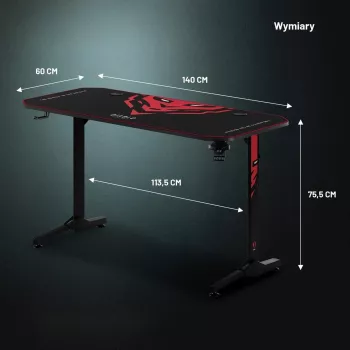 Diablo X-Mate 1400 igralna miza 140 cm x 60 cm, črna